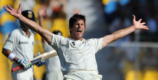 Hamish Bennett, who injured his groin while bowling on the first day of his maiden Test in Ahmedabad, will return to New Zealand for further tests and rehabilitation. —AFP Photo Hamish Bennett, who injured his groin while bowling on the first day of his maiden Test in Ahmedabad, will return to New Zealand for further tests and rehabilitation. —AFP Photo