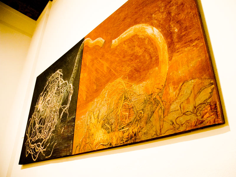 ?Darkest Light?, mixed media on canvas by Samina Mansuri.