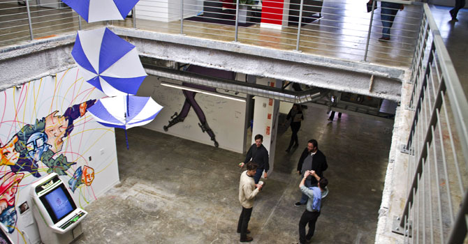 facebook-office-afp_670 Photo released by Facebook shows the arcade room at the company's Menlo Park California headquarters in February, 2012. Facebook announced a price of $38 per share for its record-setting initial public offering, which gives the leading social network a market value of 104 billion USD. – Photo by AFP