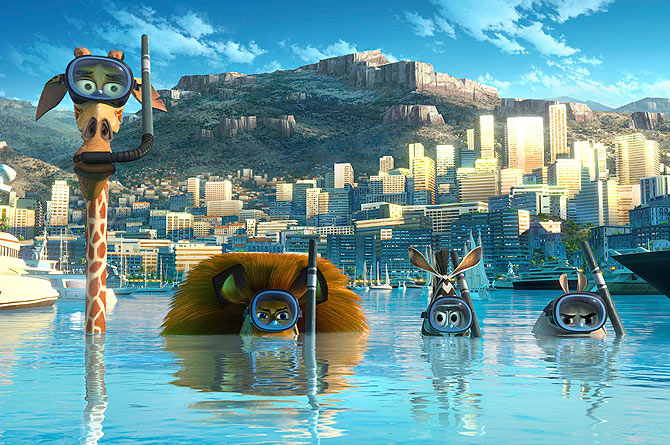 The characters of animated film ?Madagascar 3: Europe's Most Wanted?