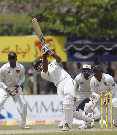 Shafiq hit 13 boundaries in his knock of 80 runs. -Photo by Reuters