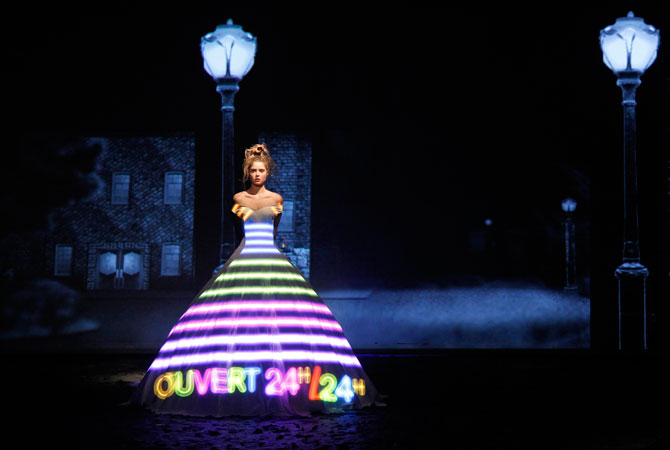 ?It's about how with a little imagination you can bring together two worlds that are diametrically opposed,? said the designer. ? Photo by Reuters