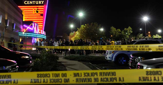 The picture shows a scene from the Colorado theatre shooting in July 2012. - File Photo