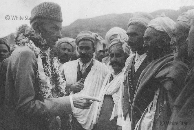 00017553-copy670 Quaid-e-Azam Muhammad Ali Jinnah meeting people. — Photo by White Star