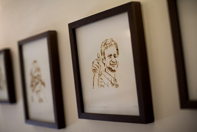 Fernando de la Rocque pieces at an exhibition at the La Cucharacha gallery.