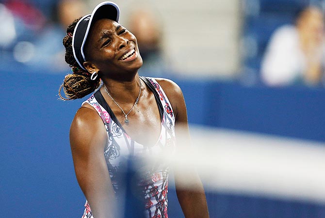 Venus Williams of the U.S. reacts in the third set of her loss to Angelique Kerber of Germany. -Photo by Reuters