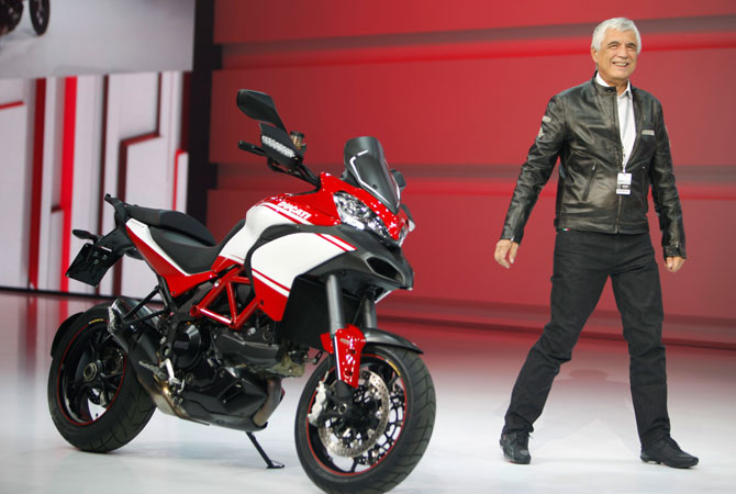 Ducati CEO Gabriele Del Torchio arrives for a speech at the Volkswagen Group Night, in Paris, Wednesday Sept. 26, 2012.