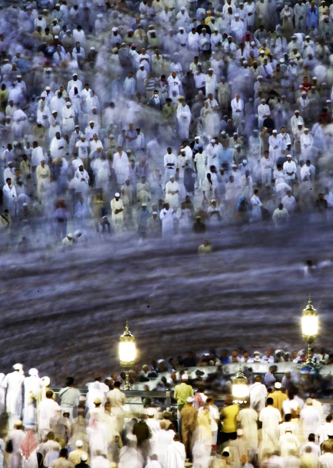 Muslims circle the Kaaba and pray at the Grand mosque during the annual haj pilgrimage. ? Photo by Reuters