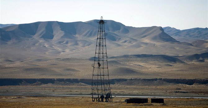 An oil installation is seen in an area near Herat