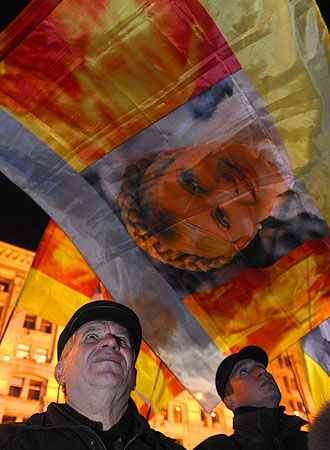 Activists during a rally in central Kiev, as they mark the eighth anniversary of the Orange Revolution in Ukraine, The Orange Revolution was a series of public protests which called into question a disputed election and heralded a re-vote election.?Photo by AP