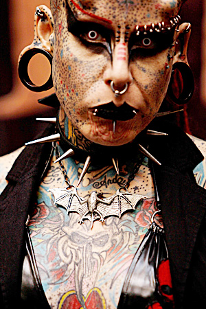 Mary Jose Cristerna known as The Vampire Woman poses for a photo at the 3rd annual Venezuela Tattoo International Expo in Caracas. ? AP Photo