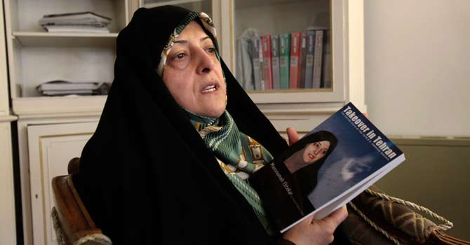 In this Thursday, Feb. 14, 2013 photo, Tehran City Council member Masoomeh Ebtekar, who was one of the students who occupied the US Embassy in 1979 and acted as the Iranian students' spokeswoman, speaks in an interview with The Associated Press, in Tehran. -AP Photo