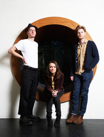 This January 18 photo shows members of the American folk rock band The Lumineers, from left, Jeremiah Fraites, Neyla Pekarek and Wesley Schultz at the Dream Downtown Hotel in New York. —Photo by AP