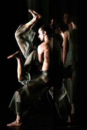 Members of British dance company Candoco perform "Set and Reset/Reset" during the 5th Annual Amman Contemporary Dance Festival at the Royal Cultural Centre in Amman April 24, 2013. The Candoco Dance Company is the contemporary dance company made up of disabled and non-disabled dancers. — Reuters Photo