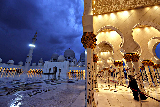 A general view of the Sheikh Zayed Mosque in Abu Dhabi, the capital of the United Arab Emirates (UAE).The mosque is named after Sheikh Zayed bin Sultan al-Nahayan the founder and the first president of the UAE. — AFP Photo