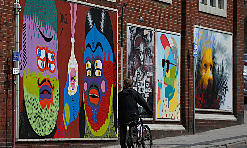 A mural is seen painted on a wall in Blackpool, northern England June 18, 2013. The mural is part of the "Sand, Sea and Spray" outdoor art festival, which has seen 40 urban artists from around the world paint murals on buildings across the town centre. — Reuters Photo
