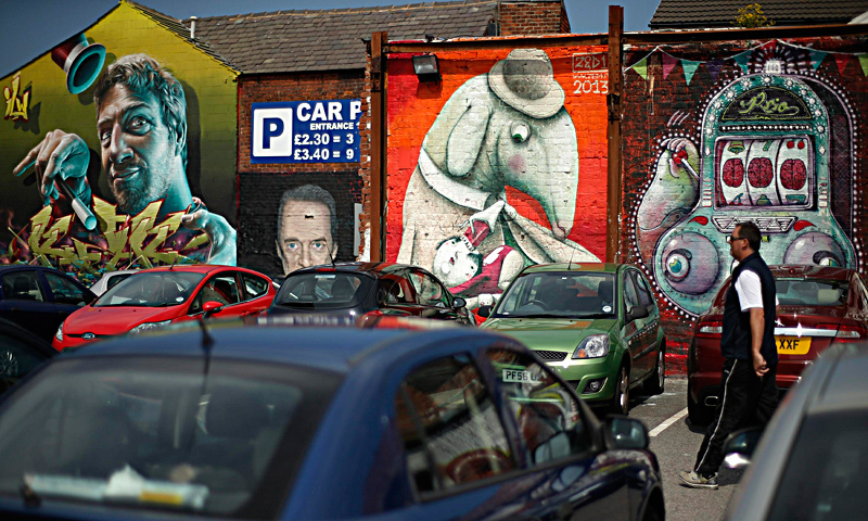 A mural is seen painted on a wall in Blackpool, northern England June 18, 2013. The mural is part of the "Sand, Sea and Spray" outdoor art festival, which has seen 40 urban artists from around the world paint murals on buildings across the town centre. — Reuters Photo