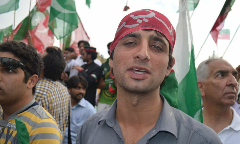 24-year-old Shahbaz Khan from Lower Dir says he can trust Imran Khan in
Pakistan's present political scenario. —Photo by Irfan Khan