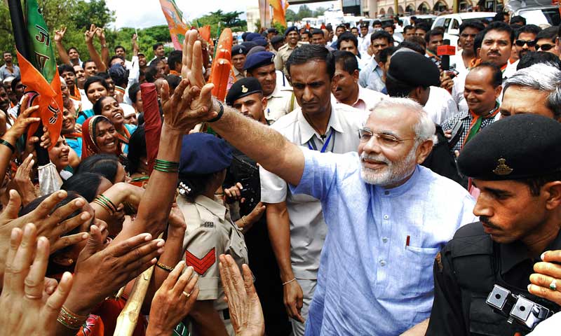 Image result for BJP conclave in goa 2014, Modi roared advani"