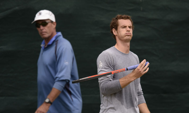 Britain's hope Andy Murray trained with iconic coach Ivan Lendl ahead of his semi-final match on Friday