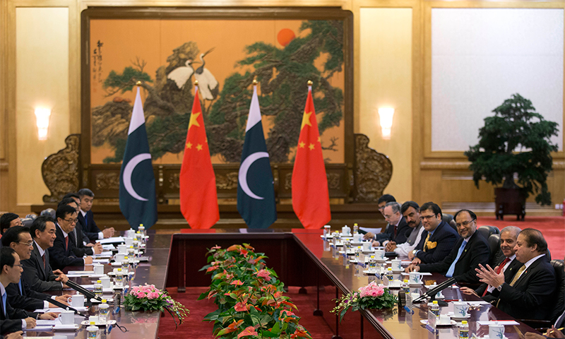 Chinese and Pakistani officials hold talks at the Great Hall of the People — AFP Photo
