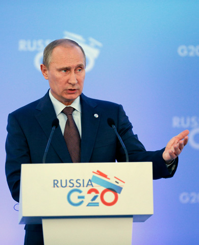Russia's President Vladimir Putin speaks during a media conference. –Photo by AP