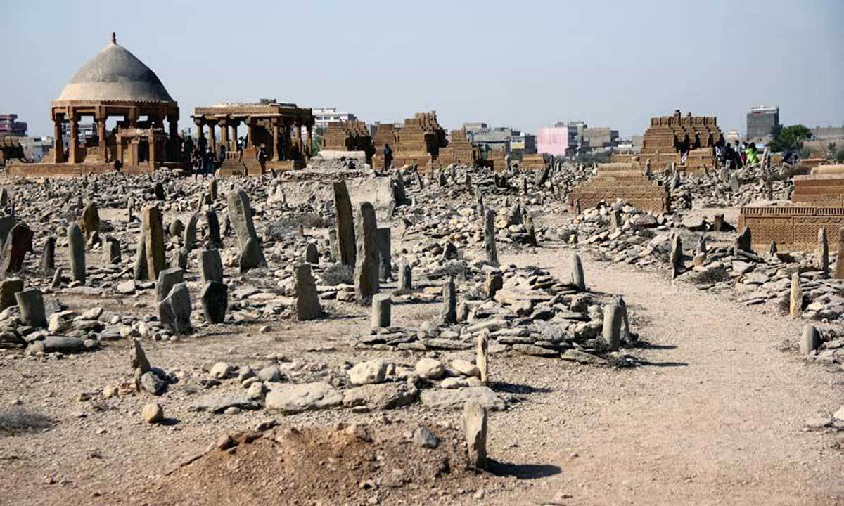 Chaukhandi is the rest place for  departed family members of the Jhokio and Baloch tribes who passed away between the 15th to 18th century, Razzakabad, Karachi. – Photo by Arman Tejani