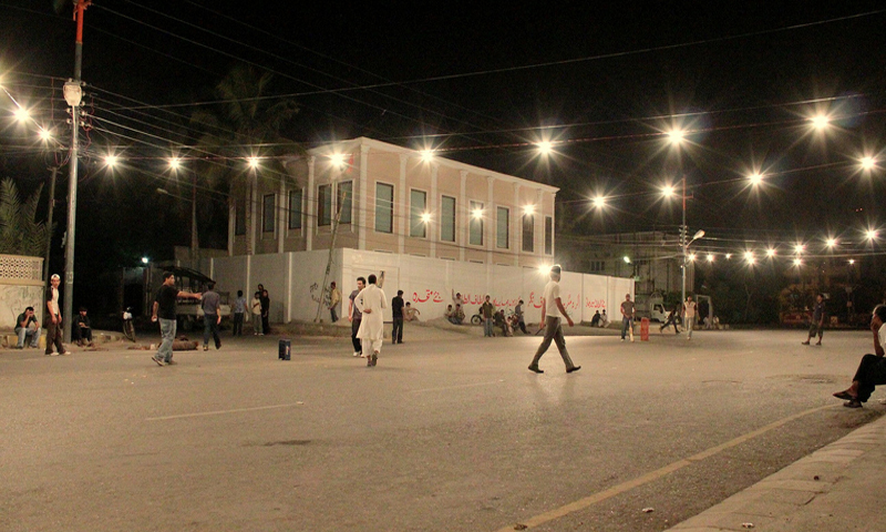 You’ve come a long way, baby: A night-cricket game in Karachi (2014). Night games have become norm on the streets of the city ever since the late 1980s.