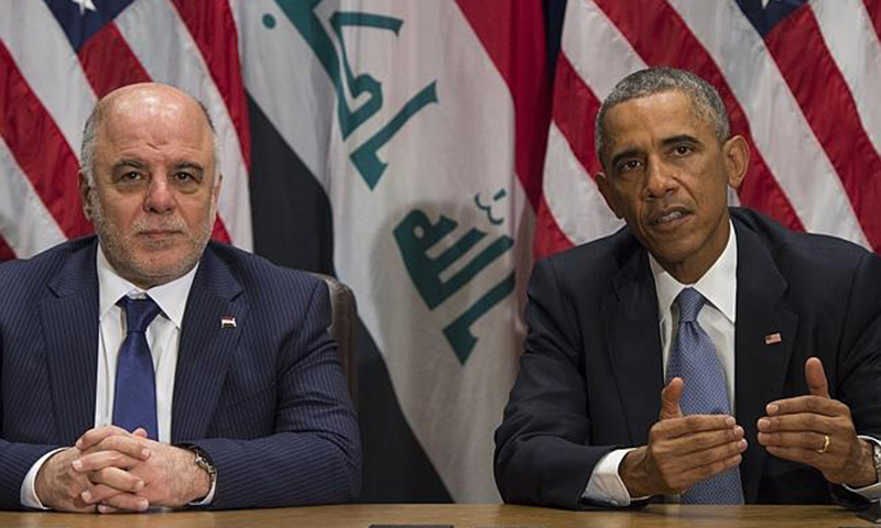Iraqi Prime Minis­ter Haider al-Abadi and US President     Obama.— AFP file photo