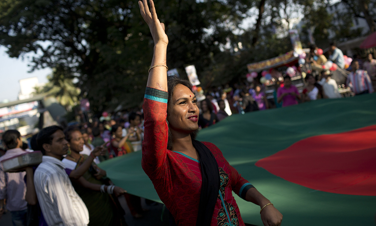 Transgenders at the pride rally in Dhaka.— AP Photo