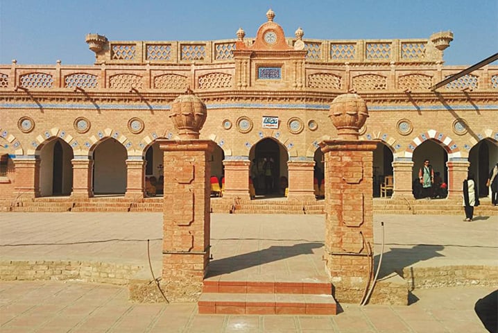 RENOVATIONS of the autaq of the 130-year-old Odho haveli in Jacobabad district have come a long way from when they were initially approved in 2011.—Photo by Saman Jamshed