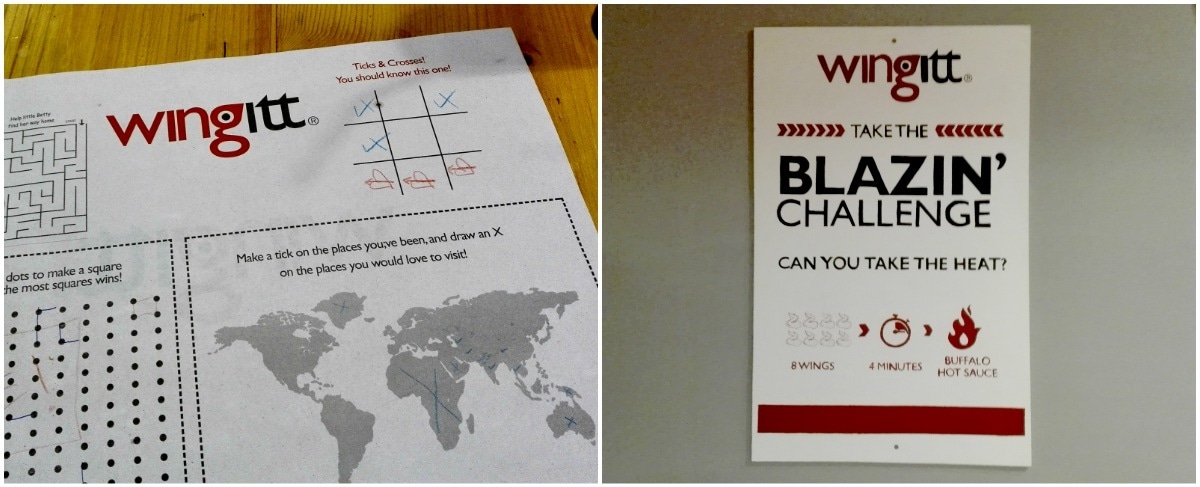 Wingitt has a playful side: Customers can fill out this gamesheet while they wait for their order and a 'Blazin' Challenge' is scheduled for April. Psst, the winner gets a return ticket to Dubai!