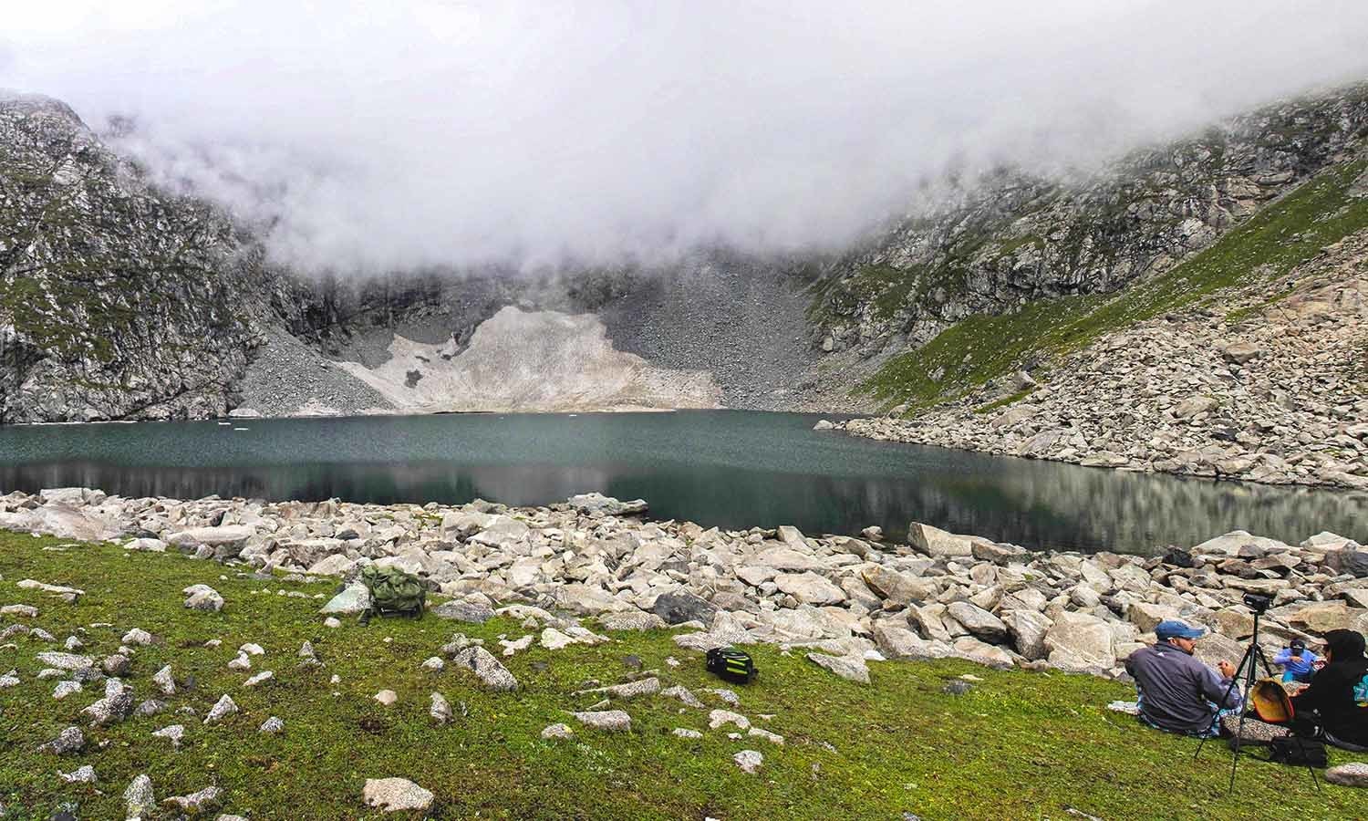 A rest is necessary after reaching the water body — Bashigram Lake