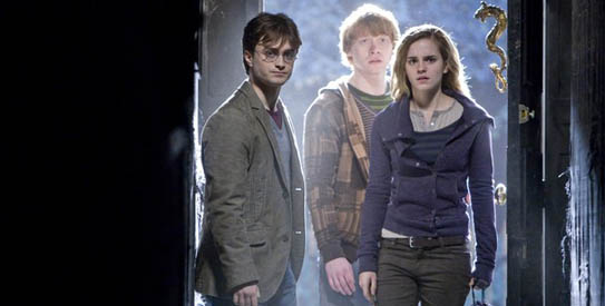 Actors Radcliffe, Grint and Watson are shown in a scene from the film "Harry Potter and The Deathly Hallows-Part 1" in this undated publicity photograph