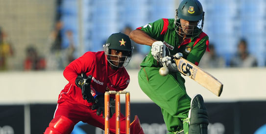 Skipper Shakib Al Hasan kept alive Bangladesh’s hopes with an impressive 63 for his 16th half-century in one-dayers, adding 54 for the seventh wicket with Mohammad Mahmudullah (14). —AFP Photo