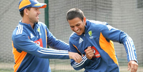 “Ricky’s a legendary cricketer and a legend of a bloke ...he’s the kind of guy, if he told me to jump off a bridge, I probably would,” Khawaja said.