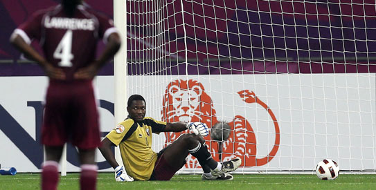Qatar's goalkeeper Qasem Burhan looks on after Uzbekistan's midfielder Server Djeparov (not seen) scored his team's second goal. —AFP Photo Qatar's goalkeeper Qasem Burhan looks on after Uzbekistan's midfielder Server Djeparov (not seen) scored his team's second goal. —AFP Photo