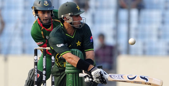 Misbah hit eight fours and four sixes – two of which took him to his century. —AFP Photo
