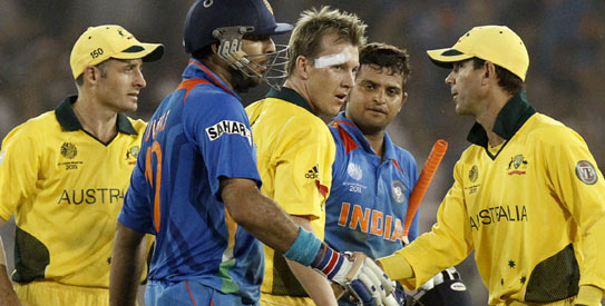 Ricky Ponting saw his side get knocked out of the World Cup by India. —Photo by Reuters