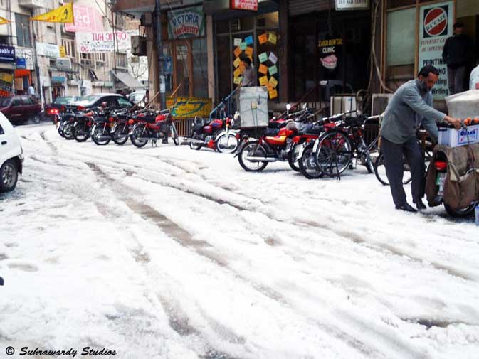 Snow day in Lahore Pakistan