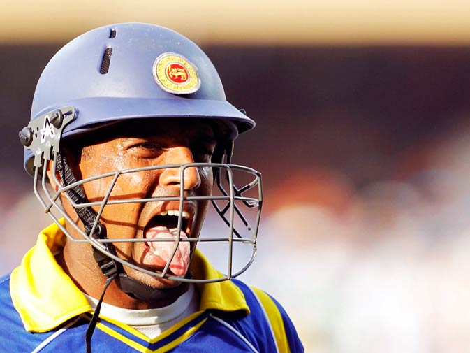 Thilan Samaraweera reacts as he walks off the field after being dismissed. ? Photo by Reuters