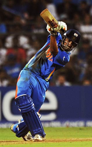 Gautam Gambhir plays a shot. ? Photo by AFP