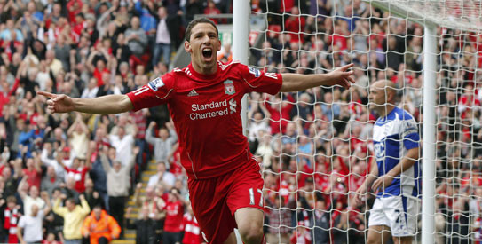Maxi Rodriguez scored a hat-trick against Birmingham. - Photo b AFP
