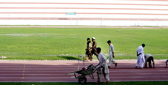 A number of stadiums are set to be built in Sindh, while several others are under renovation. —File photo by APP