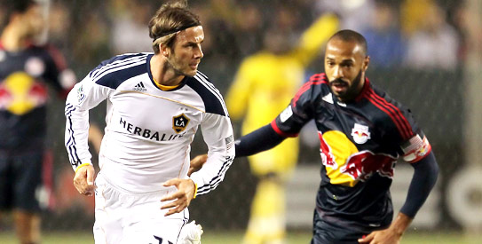 david beckham, thierry henry, la galaxy, new york red bulls, mls, major league soccer