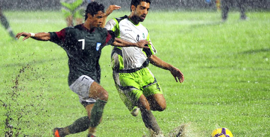 In the away leg of the qualifiers, Pakistan were thrashed 3-0 by Bangladesh at the rain-soaked Bangabandhu National Stadium in Dhaka —AFP Photo