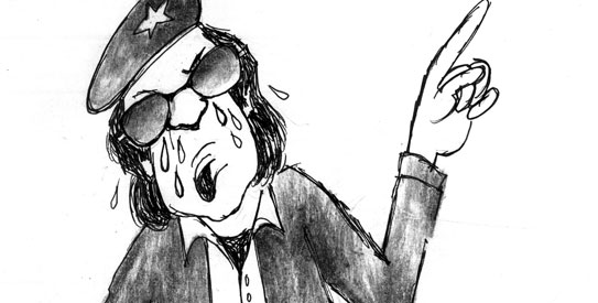 Those who’d been trying to decipher the nature of Imran Khan’s ‘revolutionary youth’ ridiculed him, but Zohair Toru, like a true revolutionary, could not see the humour in his words. —Illustration by Feica
