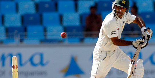 Mohammad Hafeez hit eleven boundaries and a six during his solid 164-ball knock of 88. — Photo by AFP