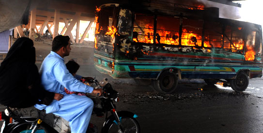 The attack came a day after the city descended into violence as arsonists went on the rampage, killing at least 10 people and setting on fire over 40 vehicles. – Photo by AFP
