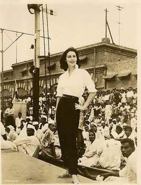 Ava Gardner shoots a scene at Lahore's Railway Station.